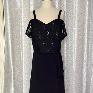 Alexa B formal black dress hi low